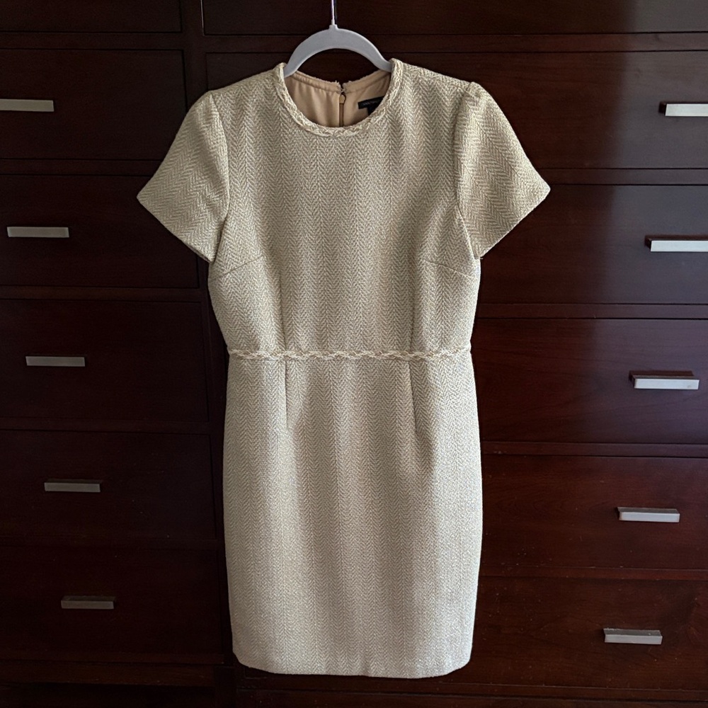 NWOT Ann Taylor Gold Textured Dress